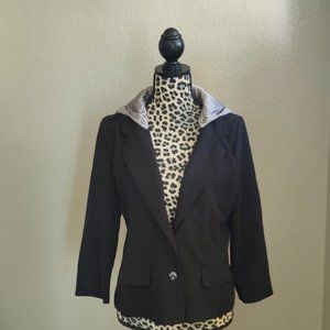 Black Steve Madden Blazer With Removable Hood